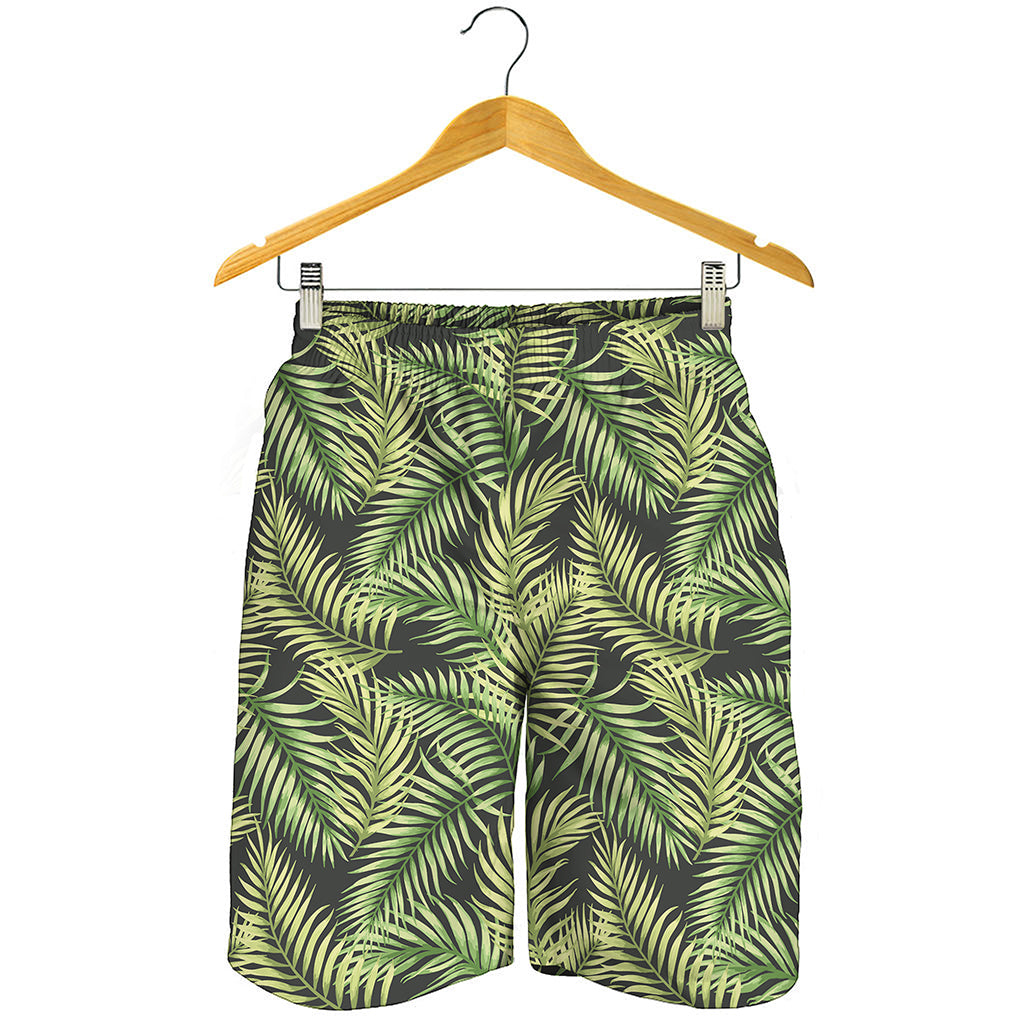 Green Tropical Palm Leaf Pattern Print Men's Shorts