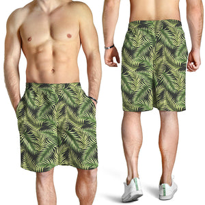 Green Tropical Palm Leaf Pattern Print Men's Shorts