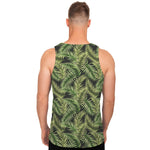 Green Tropical Palm Leaf Pattern Print Men's Tank Top