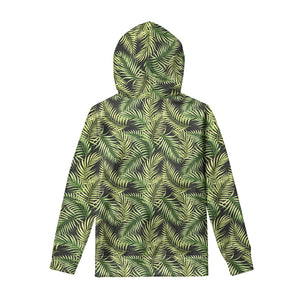 Green Tropical Palm Leaf Pattern Print Pullover Hoodie