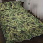 Green Tropical Palm Leaf Pattern Print Quilt Bed Set