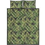 Green Tropical Palm Leaf Pattern Print Quilt Bed Set