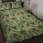 Green Tropical Palm Leaf Pattern Print Quilt Bed Set