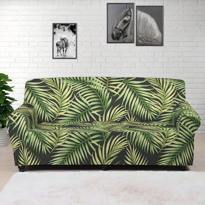 Green Tropical Palm Leaf Pattern Print Sofa Cover