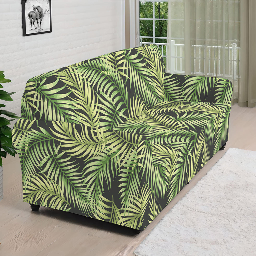 Green Tropical Palm Leaf Pattern Print Sofa Cover