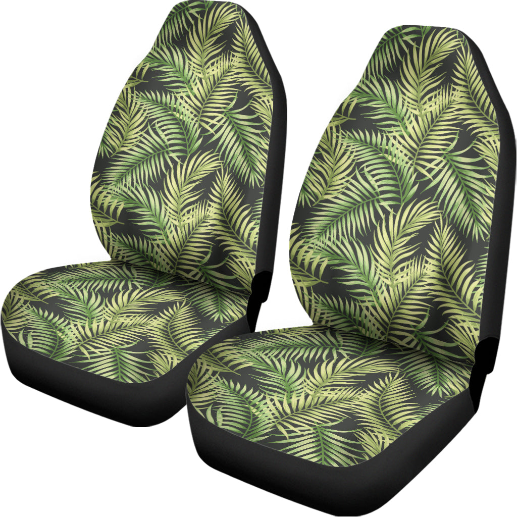 Green Tropical Palm Leaf Pattern Print Universal Fit Car Seat Covers