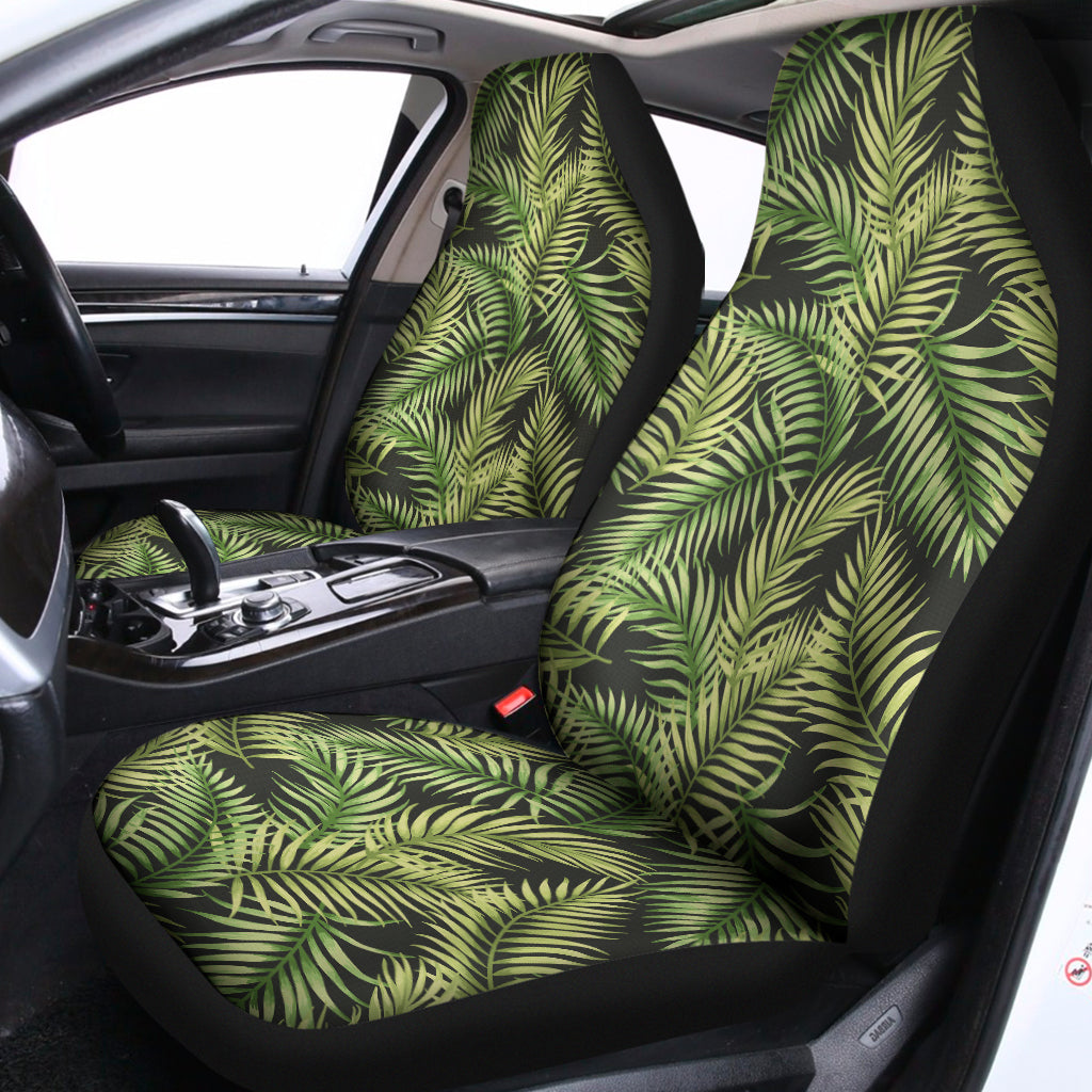 Green Tropical Palm Leaf Pattern Print Universal Fit Car Seat Covers