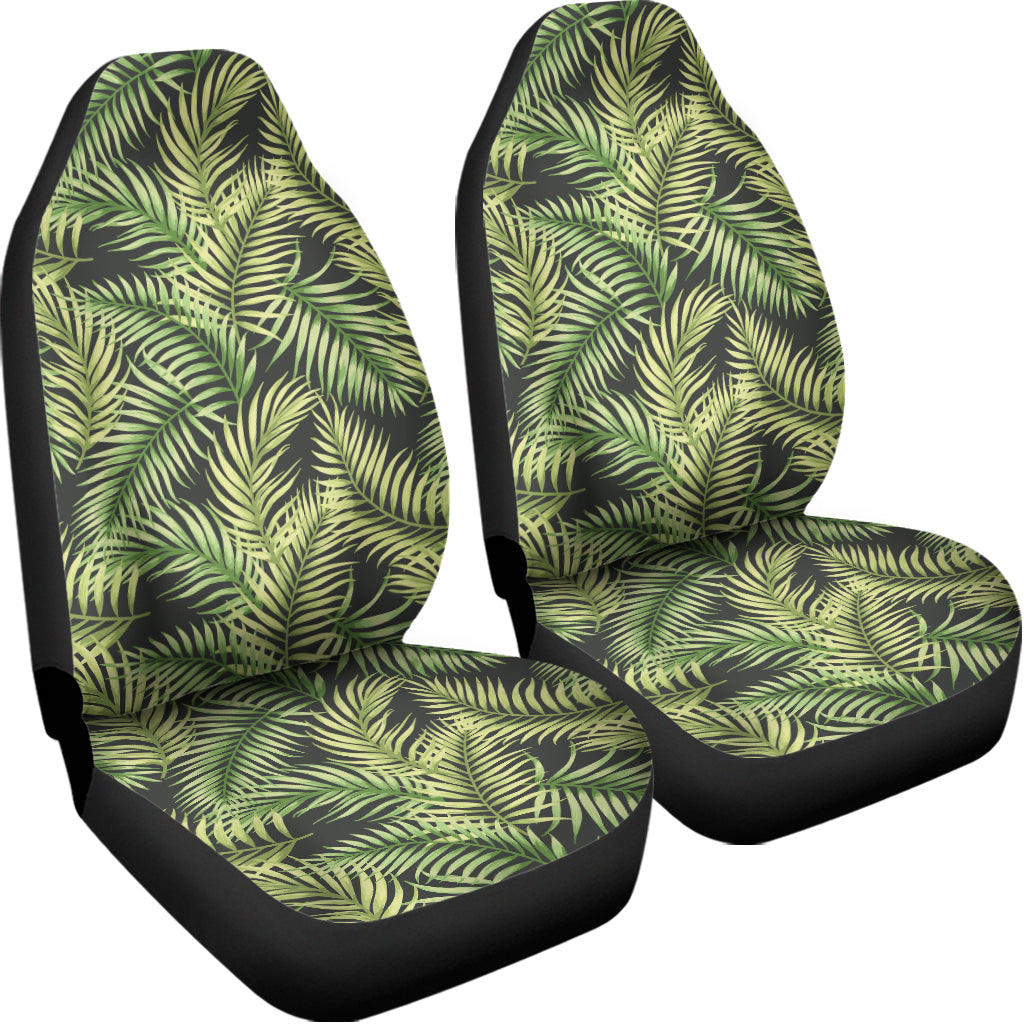 Green Tropical Palm Leaf Pattern Print Universal Fit Car Seat Covers