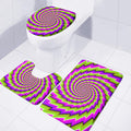 Green Twisted Moving Optical Illusion 3 Piece Bath Mat Set