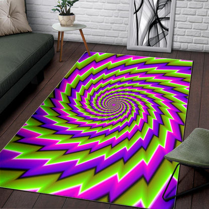 Green Twisted Moving Optical Illusion Area Rug GearFrost
