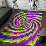 Green Twisted Moving Optical Illusion Area Rug GearFrost
