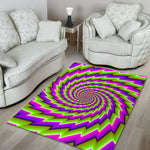 Green Twisted Moving Optical Illusion Area Rug GearFrost