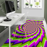 Green Twisted Moving Optical Illusion Area Rug GearFrost