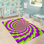 Green Twisted Moving Optical Illusion Area Rug GearFrost