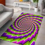 Green Twisted Moving Optical Illusion Area Rug GearFrost