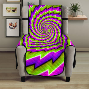 Green Twisted Moving Optical Illusion Armchair Protector