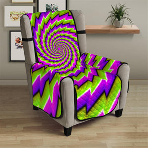 Green Twisted Moving Optical Illusion Armchair Protector