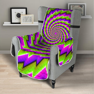 Green Twisted Moving Optical Illusion Armchair Protector