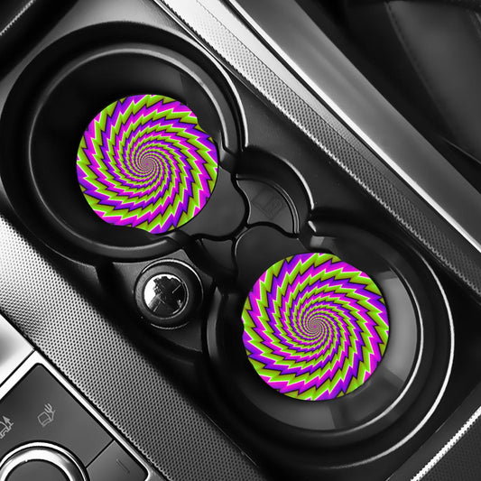 Green Twisted Moving Optical Illusion Car Coasters