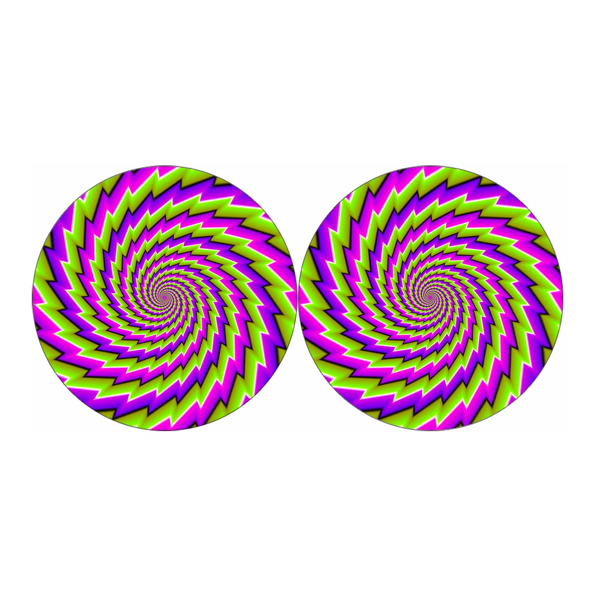 Green Twisted Moving Optical Illusion Car Coasters