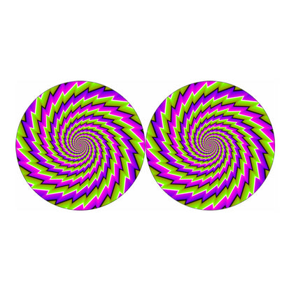 Green Twisted Moving Optical Illusion Car Coasters
