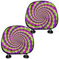 Green Twisted Moving Optical Illusion Car Headrest Covers