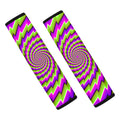 Green Twisted Moving Optical Illusion Car Seat Belt Covers