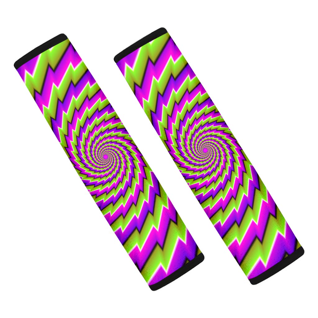 Green Twisted Moving Optical Illusion Car Seat Belt Covers