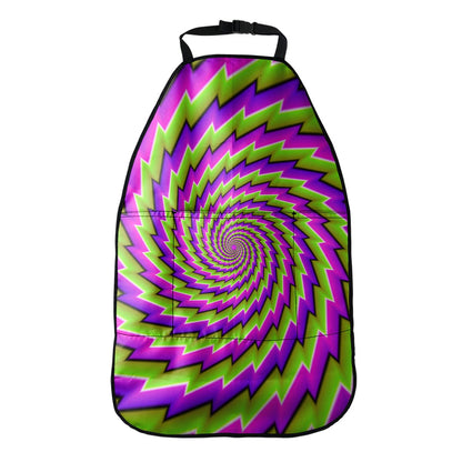 Green Twisted Moving Optical Illusion Car Seat Organizers