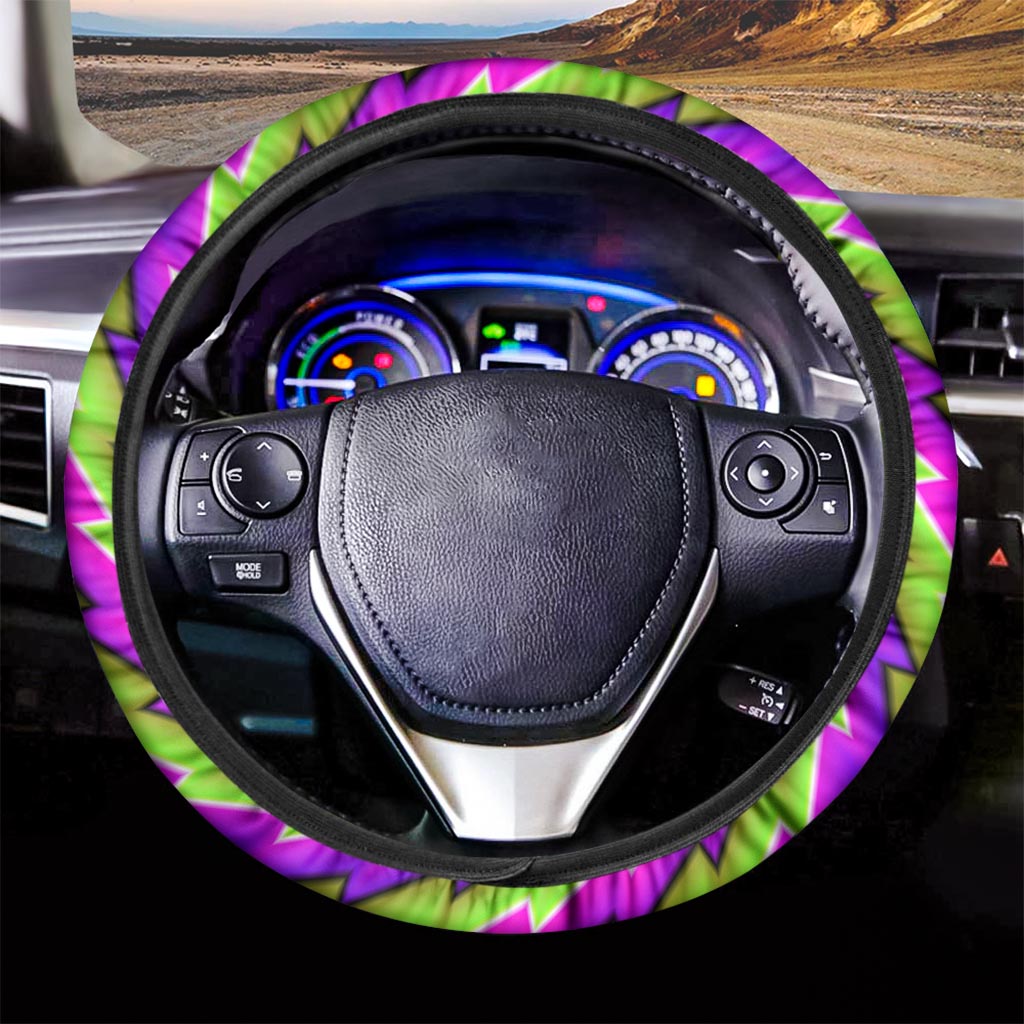 Green Twisted Moving Optical Illusion Car Steering Wheel Cover