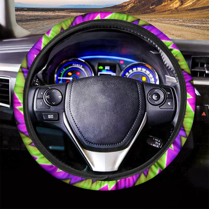 Green Twisted Moving Optical Illusion Car Steering Wheel Cover