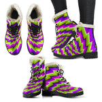 Green Twisted Moving Optical Illusion Comfy Boots GearFrost