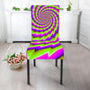 Green Twisted Moving Optical Illusion Dining Chair Slipcover