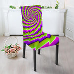 Green Twisted Moving Optical Illusion Dining Chair Slipcover