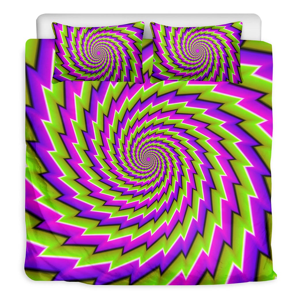 Green Twisted Moving Optical Illusion Duvet Cover Bedding Set