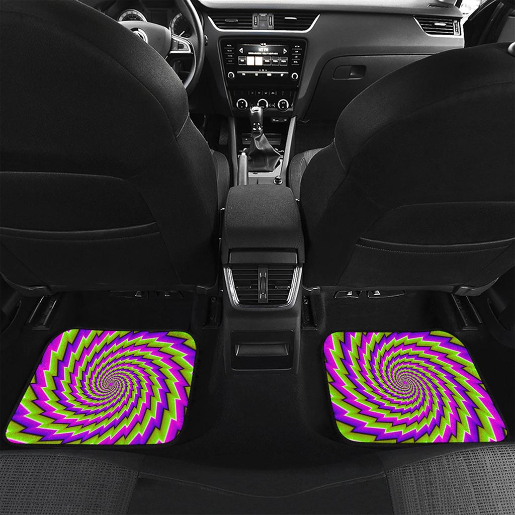 Green Twisted Moving Optical Illusion Front and Back Car Floor Mats