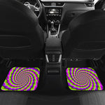 Green Twisted Moving Optical Illusion Front and Back Car Floor Mats