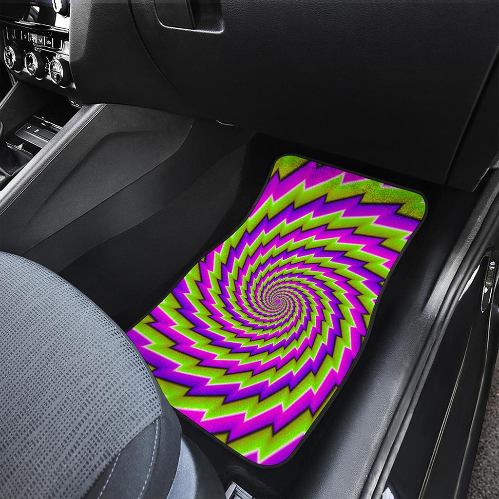 Green Twisted Moving Optical Illusion Front and Back Car Floor Mats