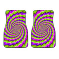 Green Twisted Moving Optical Illusion Front Car Floor Mats