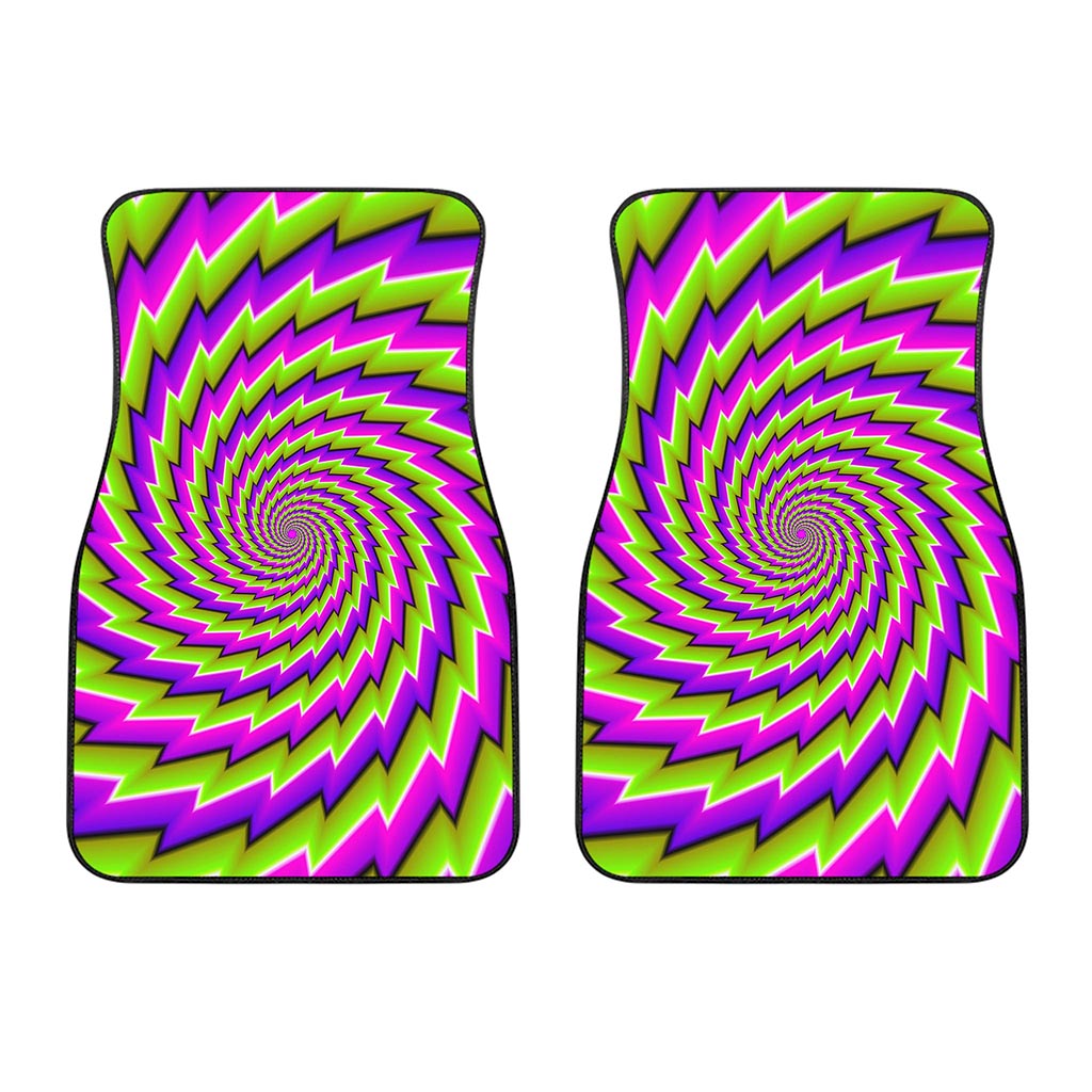 Green Twisted Moving Optical Illusion Front Car Floor Mats