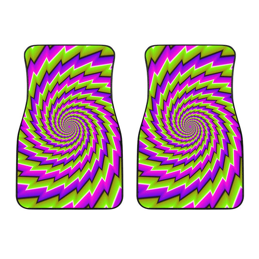 Green Twisted Moving Optical Illusion Front Car Floor Mats