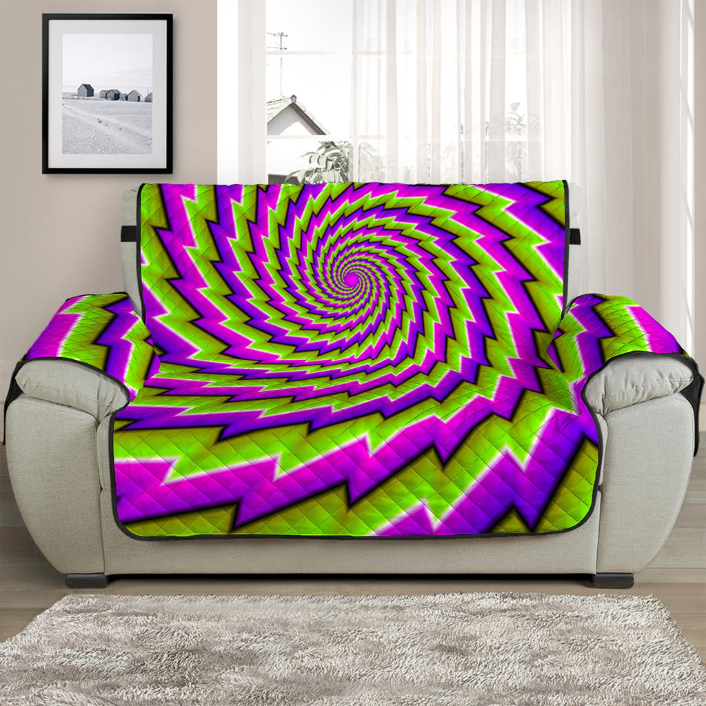 Green Twisted Moving Optical Illusion Half Sofa Protector