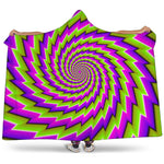 Green Twisted Moving Optical Illusion Hooded Blanket