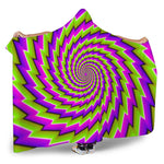 Green Twisted Moving Optical Illusion Hooded Blanket