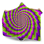 Green Twisted Moving Optical Illusion Hooded Blanket