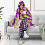 Green Twisted Moving Optical Illusion Hooded Blanket