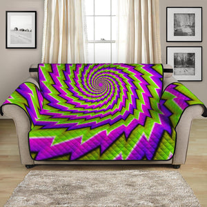 Green Twisted Moving Optical Illusion Loveseat Protector