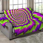 Green Twisted Moving Optical Illusion Loveseat Protector