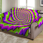 Green Twisted Moving Optical Illusion Loveseat Protector