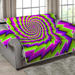 Green Twisted Moving Optical Illusion Loveseat Protector